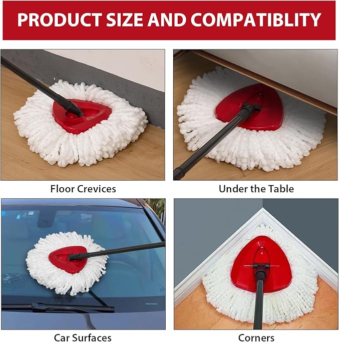 5-Pack Mop Replacement Heads for Ocedar Mop Replace Head EasyWrin Spin Mop Heads Replacements, Easy Cleaning Mop Head Replacement