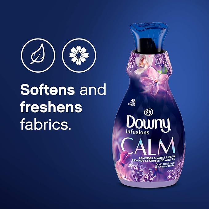 Downy Infusions Liquid Fabric Softener, Calm, Lavender & Vanilla Bean, 81 fl oz
