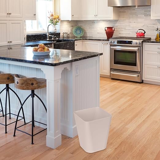 ZXJ Small Trash Can - Waste Basketbin - 1.8 Gallon - Khaki - Bathrooms, Laundry Room, Kitchens, Offices