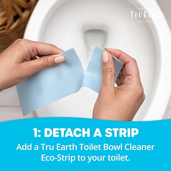 Tru Earth Toilet Bowl Cleaner Eco-Strips | Plastic Jug-Free, Septic-Safe For Cleaning | Easy to Use | 48 Strips