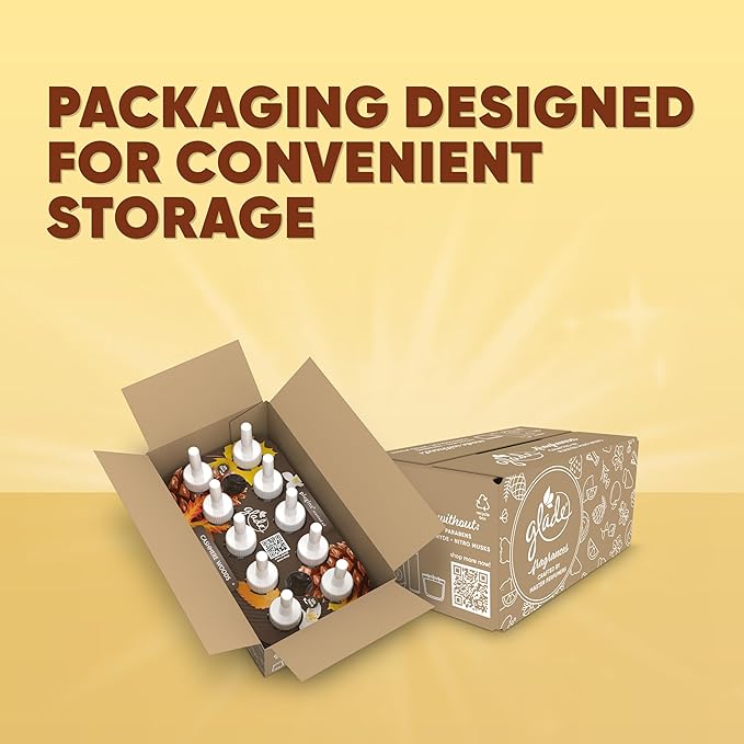 Glade PlugIns Refills Air Freshener, Scented and Essential Oils for Home and Bathroom, Cashmere Woods, 6.7 Fl Oz, 10 Count (Packaging May Vary)