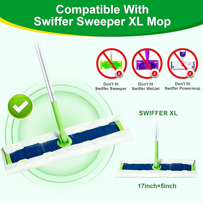 40 Count XL Heavy Duty Dry Sweeping Cloths for Swiffer Sweeper XL Mop - Disposable X-Large Pet Refill - Thickened Multi-Surface Dry Mopping Pad Refills for Floor Cleaning