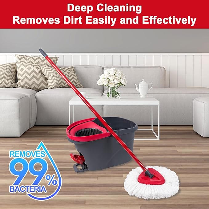 10 Pack Spin Mop Replacement Head Mop Refill Compatible with Ocedar Triangle Swivel Mops Microfiber Swivel Mop Refill,Deep Clean,Machine Washable and Easy to Replace
