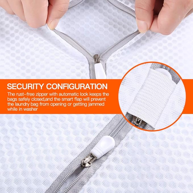 Kimmama Laundry Bags Mesh Wash Bag, Lingerie Bags for Washing Delicates, Net Washer Sack with Zipper, Dryer Pouch for Cleaning and Drying Cloths, Garment, Sweater, Bra, Pant, Sock, Toys, Bedcover