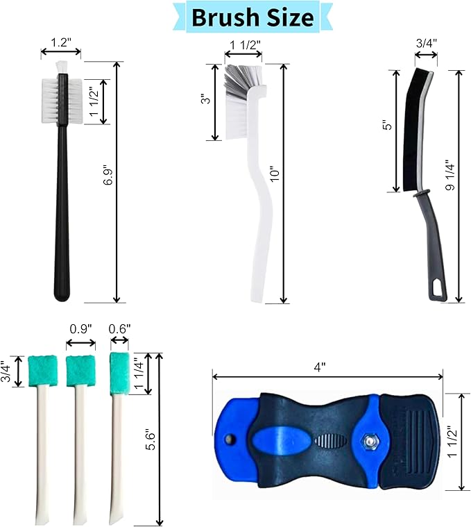 Elkanah Cleaning Brushes for Household use Small Cleaning Brushes for Small Spaces Sink Bathroom Deep Cleaning Supplies Set of 10