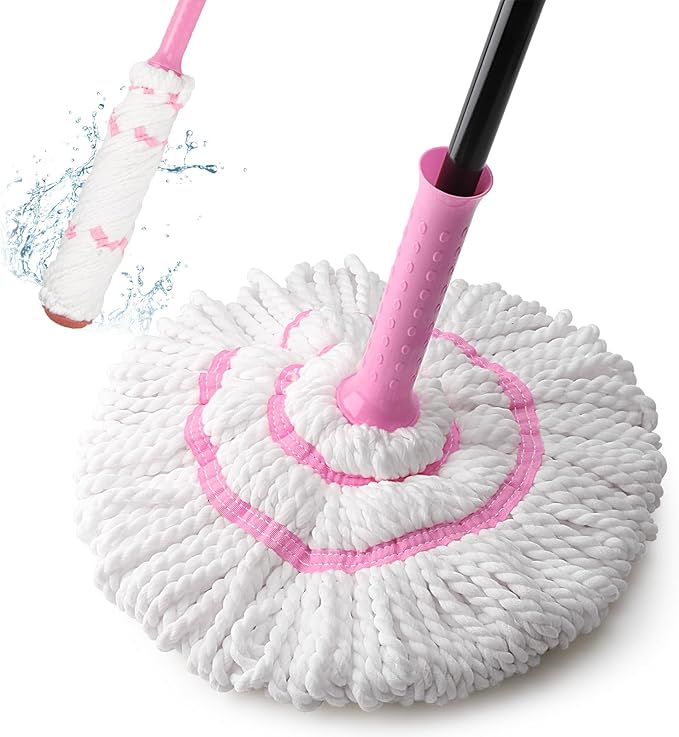 KeFanta Self Wringing Twist Mops for Floor Cleaning, Microfiber Floor Mop with Wringer, 57 " Long Handle Easy Wringing Mop for Hardwood Commercial Household Clean