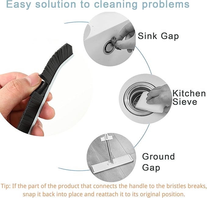 3Pcs Crevice Cleaning Brush Tool Grout Brush Cleaning Supplies, Home Essentials Bathroom Multifunctional Gap Scrub Hard Bristle Brushes for Household Use (Black Cleaning Brush)