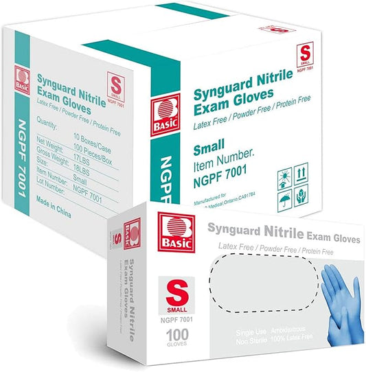 Jointown Medical Blue Nitrile Exam Gloves - Latex-Free & Powder-Free - NGPF7001 (Case of 1,000), Small