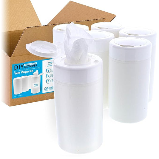 DIY Hand & Surface, Mix-It-Up Wet Wipe Kit, (50 Viscose Dry wipes X 6 Canisters), 300 Wipes