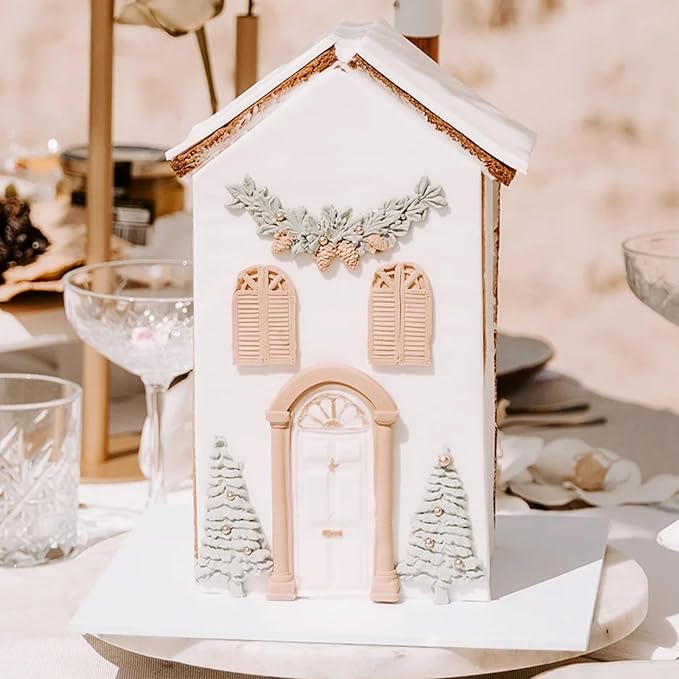 Window Silicone Fondant Molds, Door Chocolate Molds for Cake Decoration Cupcake Topper Candy Gum Paste Sugar Craft Polymer Clay Set of 3