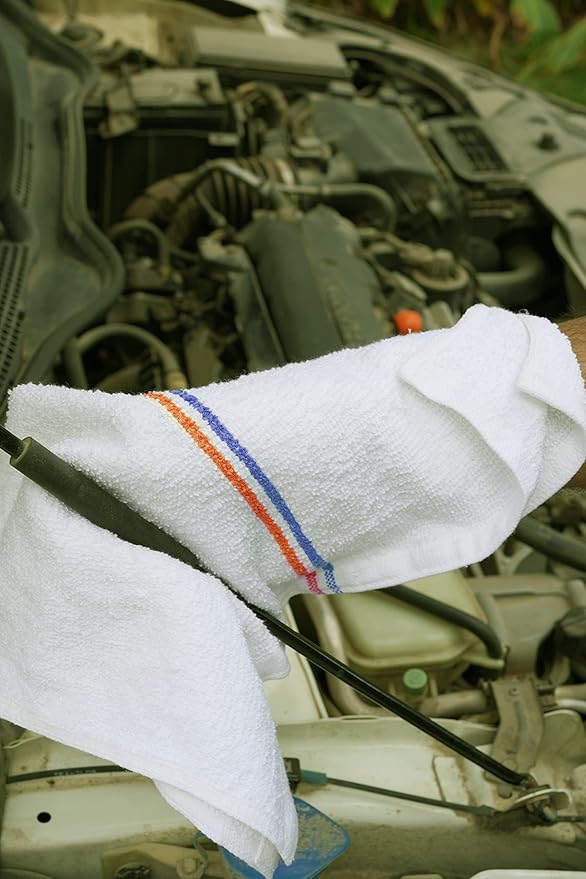 Avalon Towels Terry Bar Mop Towels (Value Pack of 12) Size 16"x19" – Absorbent and Durable, Multipurpose Cleaning Rags, Cotton Cleaning Cloths, Terry Cloth Rags, Reusable Shop Rag