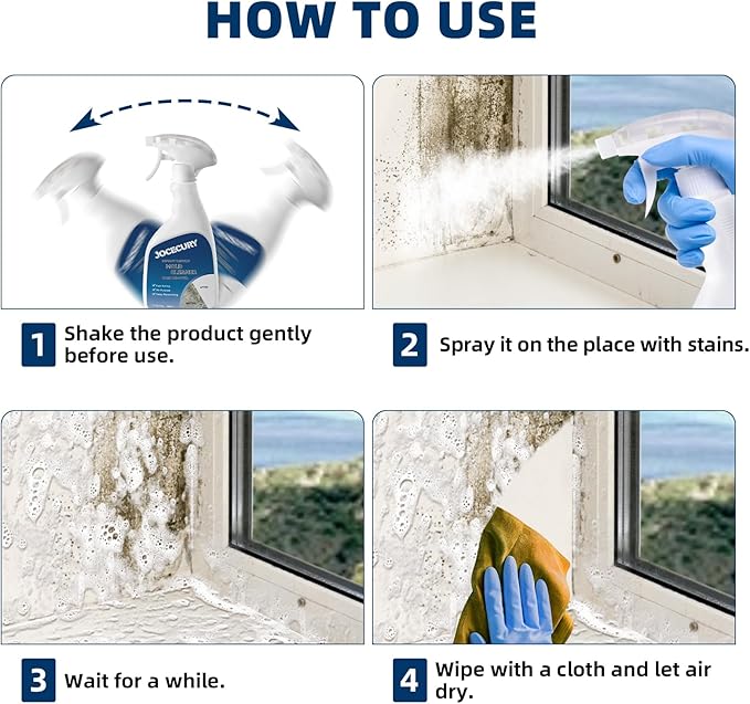 500ML Foaming Stain Remover Spray, Multi-Purpose Foam Cleaner for Bathroom, Kitchen & Hard Surfaces,Deep Penetrating Grout & Glass Stains Instantly