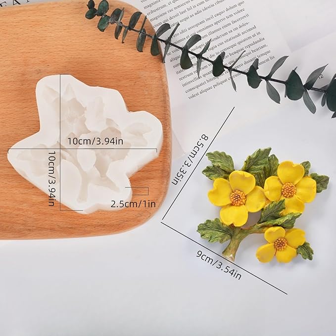3D Flower Bouquet Candle Soap Silicone Molds Fondant Chocolate Candy Cake Decorating Mould Resin Clay Baking Pastry Tools (Hylomecon)