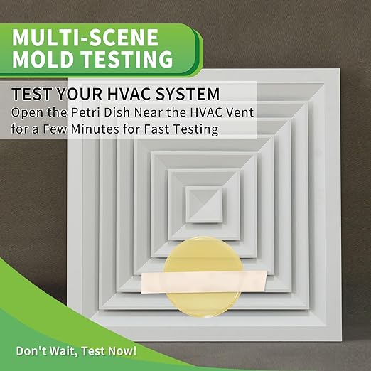 Mold Test Kit for Home with Free Lab Analysis - 5 Simple Detection Tests DIY at Home Mold Air Tester - Test HVAC System,Surface Mold for Home Indoor & Outdoor Air Quality Mold Testing Kits Detector
