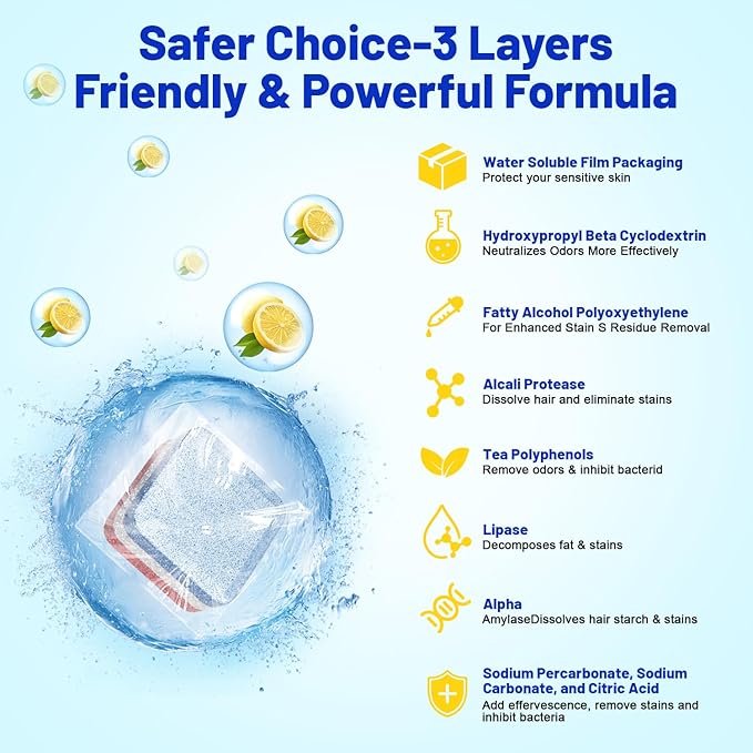 Washing Machine Cleaner Tablets Ultra - Designed for Pet Owners, Removes Residue, Grime & Odors, with Mold Cleaning Gel&Brush, Compatible with HE, Top&Front Load, 30 Tablets-12+ Month Supply