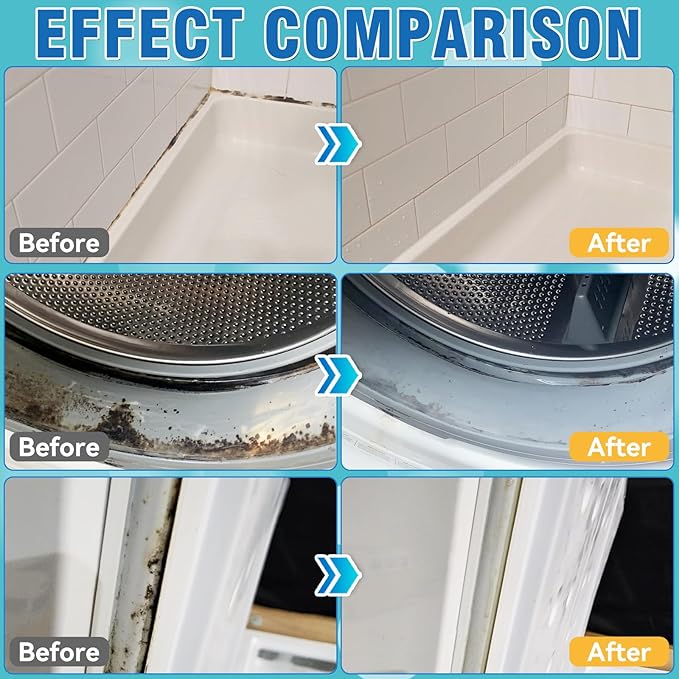 Sugelary Mold Stain Cleaning Gel, 8 fl oz Thick Cleaner for Washing Machine Gasket, Grout, Caulk, Shower, Sink, and Bathroom Surfaces