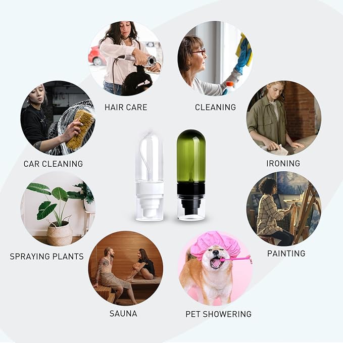 TANSHINE Small Spray Bottles Travel Size 2oz/50ml,Fine Mist Empty Spray Bottle,Reusable Portable Sprayer,Plastic Travel Mini Spray Bottle for Face,Hair Mist,Perfume,Toners,Cleaning,4 Color,4 Pack