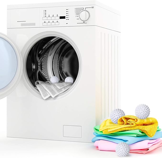6 Pieces Laundry Will Drying Balls Reusable Replace Laundry Drying Fabric Softener and Saves, Reusable Washing Machine Cleaning Soften Clothes Wash Ball (White)
