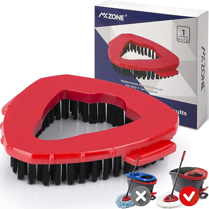 Scrubber Mop Head Replacement Compatible with O Cedar EasyWring 1 Tank System, Spin Mop Scrub Brush Head, Hard Bristle Cleaning Brush Attachment for Kitchen Tile Floor, Not Fit RinseClean