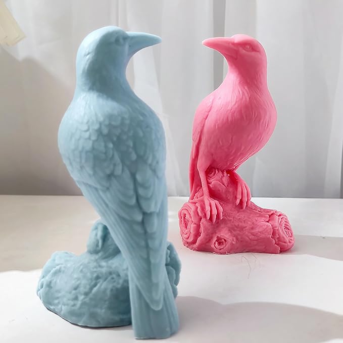Crow Resin Mold Raven Resin Mold Animal Resin Mold Crow Mold Owl Resin Casting Mold Resin Making Molds Silicone Mold for Candle Home Decorate Mold 3D Animal Mold Candle Making Mold
