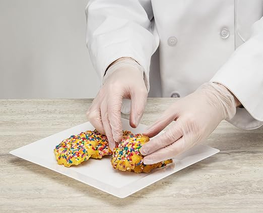 CARE PLUS Vinyl Gloves Clear Large Size 200 Count | Heavy Duty, Non-Sterile, Powder-Free, Latex-Free Rubber | Food Prep, Kitchen & Cleaning Gloves, Ideal for Professional Use