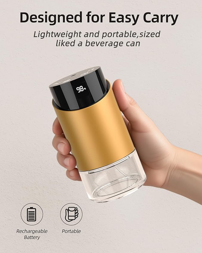 Waterless Essential Oil Diffuser Aromatherapy Scent Diffusers for Home Large Room, Bedroom, Car, Office, Desk, Battery Operated Mini Portable Air Freshener, 3 Countdown Timers & 3 Mist Levels