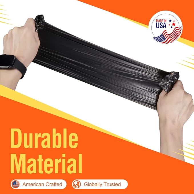 Delxo 30-33 Gallon Trash Bags, 250 Count – Medium Duty Garbage Bags, Thick, Durable & Puncture-Resistant Plastic Bolsas para basura, Perforated Design– Made in USA for Kitchen, Yard, Office (Black)