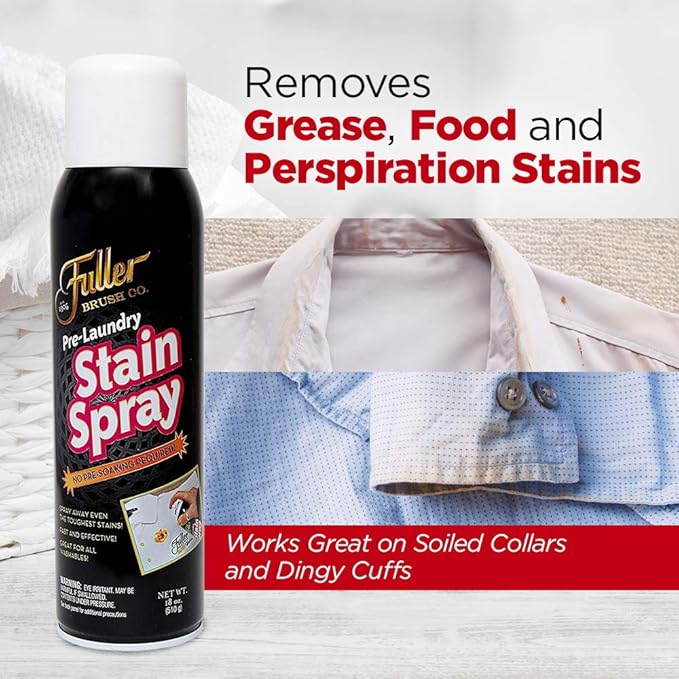 Fuller Brush Pre-Laundry Stain Remover Spray 18 fl oz – Fast-Acting Stain Fighter for Clothes – Removes Grease, Ink, Food & More – No Soak, Safe on Colors & Whites (Pack of 1)