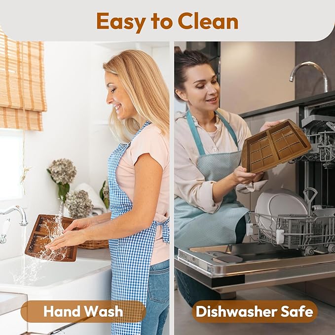 Deep Dubai Chocolate Bar Mold, 2PCS Silicone Chocolate Bar Molds with Scraper, Thick Candy Bar Mold for Baking Homemade Snacks, BPA Free