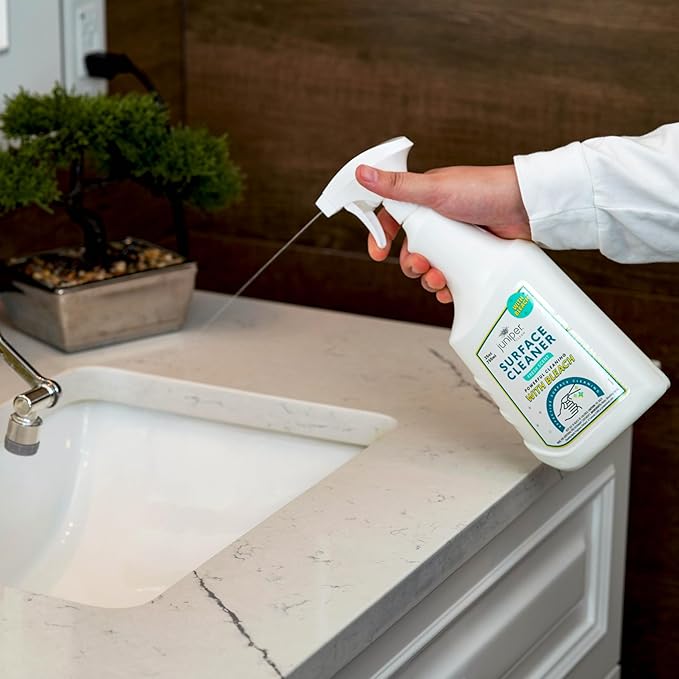 Juniper, Surface Cleaner With Bleach, All-Purpose Cleaner for Bathroom, Kitchen, Toilet, 25 Fl. Oz Trigger Spray Bottle, (Pack of 6), Total 150 Ounce