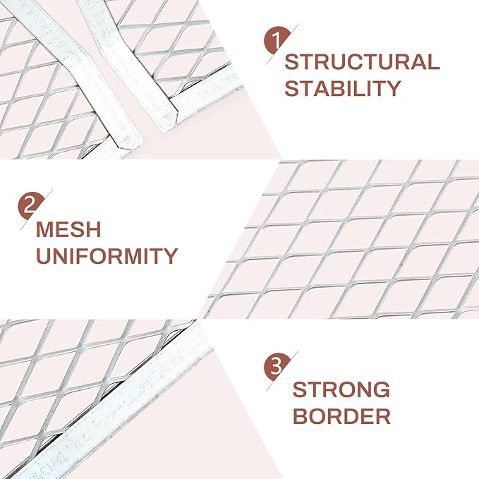 Landhoow 12 Pcs Paint Roller Grid for 2 Gallon Buckets, Paint Screen Strainer 4 Sided Metal Bucket Grid, Silver