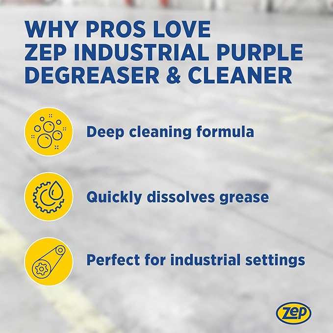 Zep Industrial Purple Cleaner and Degreaser Concentrate - 1 Gallon (Case of 4) R45810 Most Powerful Deep Cleaning Formula
