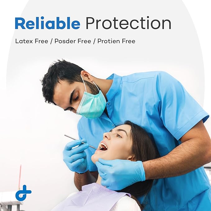 Dealmed Nitrile Exam Gloves - Powder-Free, Latex-Free, Disposable Medical Gloves