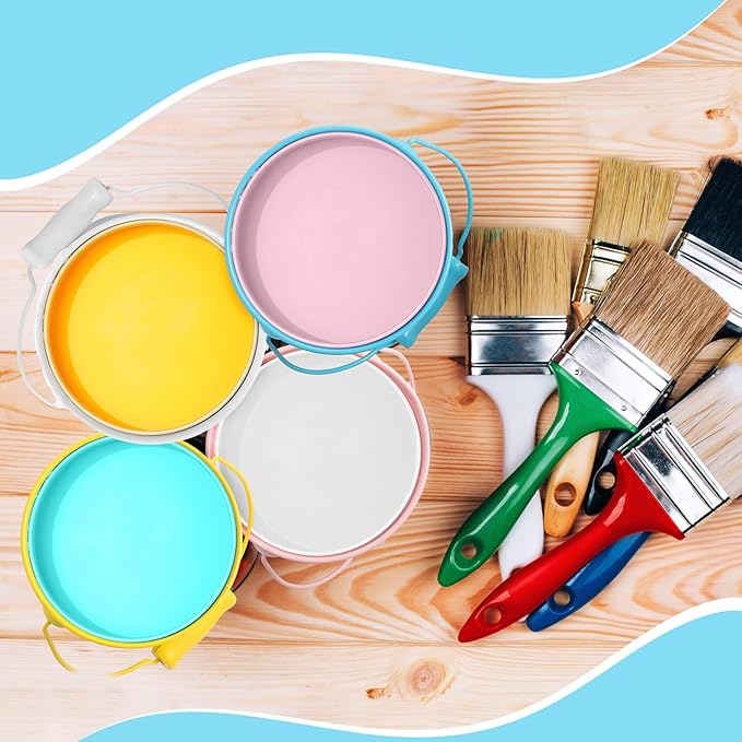 Therwen 24 Pieces Small Metal Buckets Colored Galvanized Bucket Round Metal Pail for Kids Classroom Candy Crafts,Utensils, Vase Party Favor(Wood Handle,4.13 Inch)