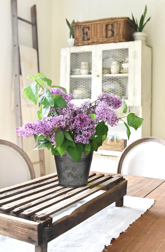 Briful 5PCS Galvanized Buckets 7.1In Rustic Farmhouse Metal Bucket Galvanized Flower Bucket Home Indoor Outdoor Decorative Tin Planters