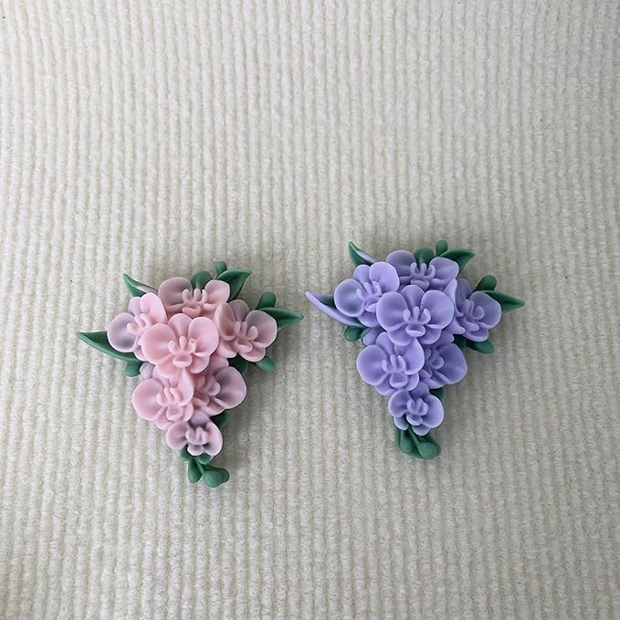 3D Flower Bouquet Candle Soap Silicone Molds Fondant Chocolate Candy Cake Decorating Mould Resin Clay Baking Pastry Tools (Moth Orchid)