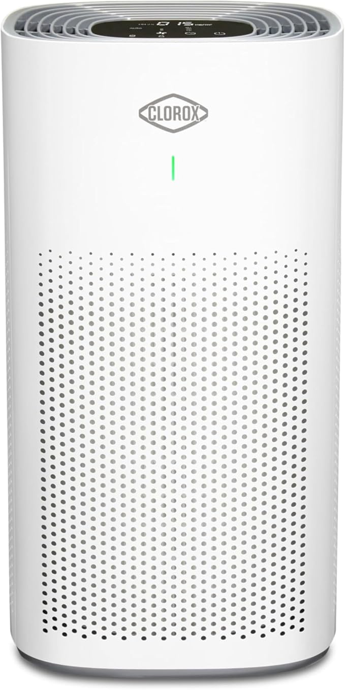 Clorox HEPA Air Purifiers for Home, True HEPA Filter, Medium Rooms Up to 1,500 Sq Ft, Removes 99.9% of Mold, Viruses, Wildfire Smoke, Allergens, Pet Allergies, Dust, AUTO Mode, Whisper Quiet