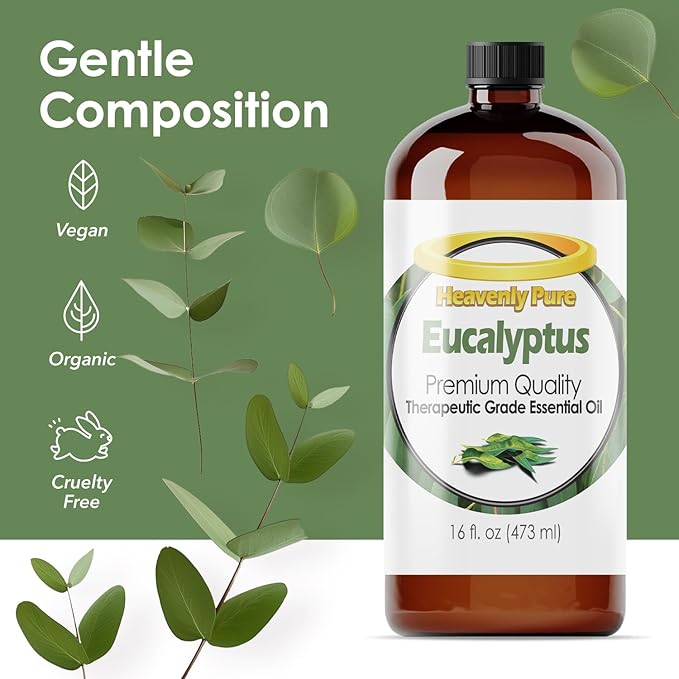Eucalyptus Essential Oil 16 oz Large Bottle for Spray, Diffuser, Humidifier - 473 ml