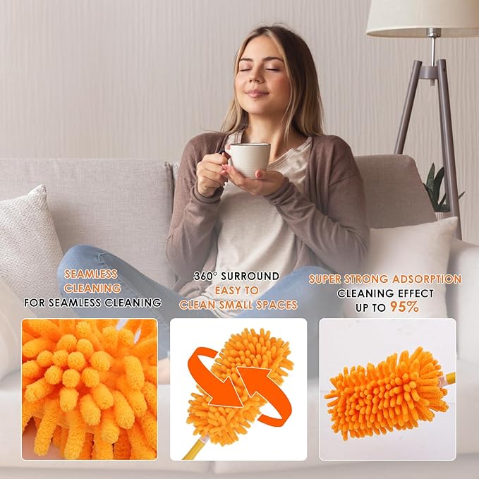 Redones Dusters for Swiffer - Reusable Duster Refill Compatible with Swiffer Hand Duster, 360 Heavy Duty Dusters Refills 8 Pack(Handle is Not Included)