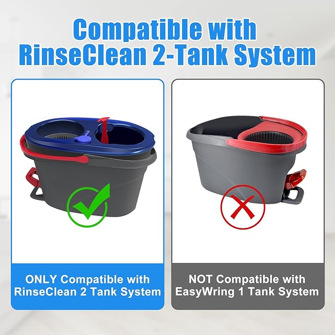 4Pack Mop Replacement Head for O Cedar RinseClean 2 Tank System, Mop Replacement Base and Upgrade Scrub Brush for O-Cedar,Spin Microfiber Mop Refills for Cleaning All Floors