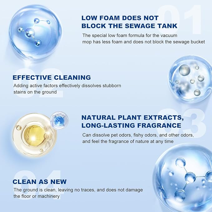 4pcs Floor Cleaning Solution Compatible With Tineco Cleaning Solution, Deep Clean For Floors, Child And Pet Friendly, Dissolve Grease And Stubborn Dirt, Suitable with Tineco All Vacuum Mops