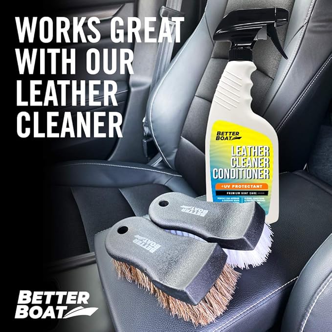 Upholstery Brush Set, Carpet and Car Cleaning Brushes, Horsehair Detailing Brush for Upholstery Cleaner, Leather, Interior, Boat, Couch, and Sofa Cleaning