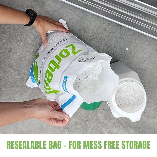 Zorbent Liquid Spill Cleanup 10 Quart Bag | 16X More Absorbent for Grease, Oil, Blood – Reusable for Floor, Carpet, Pet Accident, or Biohazard Mess – Fast Acting, Lightweight, Non-Toxic