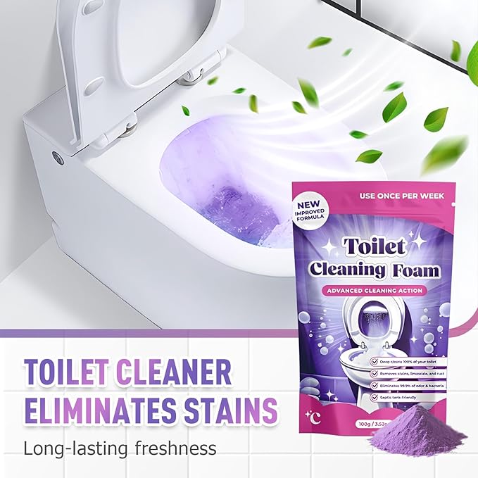 Toilet Cleaner, 2025 New Toilet Bowl Cleaner Toilets Cleane, Toilet Bowl Cleaners, Powerful Foaming Toilets Bowls Cleaner, Self Activating Miracle Powder for Toilet Bowl cleaning (2)