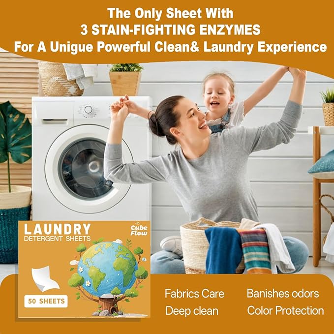 Linen Scented Laundry Detergent Sheets | 100 Loads | Natural Freshness & Deep Cleaning | Liquidless, Pre-Measured Eco Sheets | Plastic-Free, Hypoallergenic & Travel Friendly