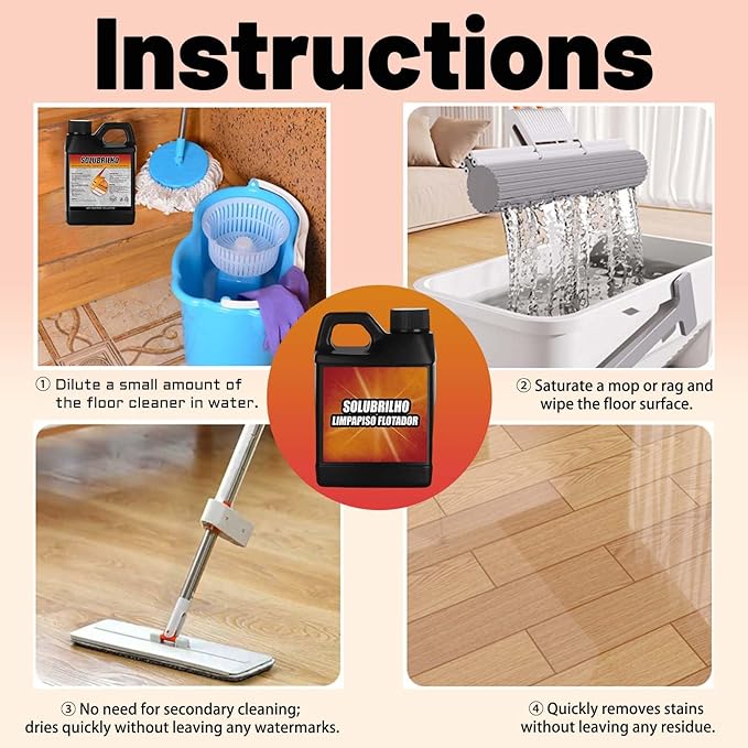 Tile Cleaner, Original Floor Cleaner, Heavy Limpa Pisos, Deep Cleaning Multipurpose Powerful Stain Removing Liquid for Floors, Bathroom Shower, Kitchen (1, 1 PCS)