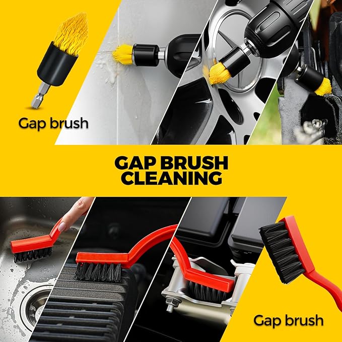 Holikme 22Pack Drill Brush Attachments Set, Scrub Pads & Sponge, Buffing Pads, Power Scrubber Brush, Car Polishing Pad Kit,Wax Applicator Pad,Car Cleaning Kit,Cleaning Supplies,Masonry Brushes,White