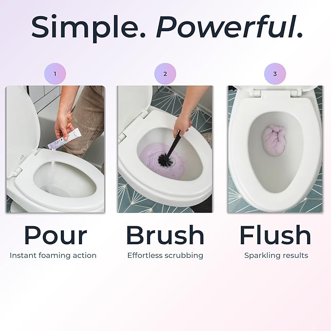 SplaShh 5 in 1 Toilet Bowl Cleaner, 30 Powder Packets, No Harsh Chemicals, Replaces Toilet Sprays, Toilet Pods, Toilet Tablets, Toilet Bowl Cleaner