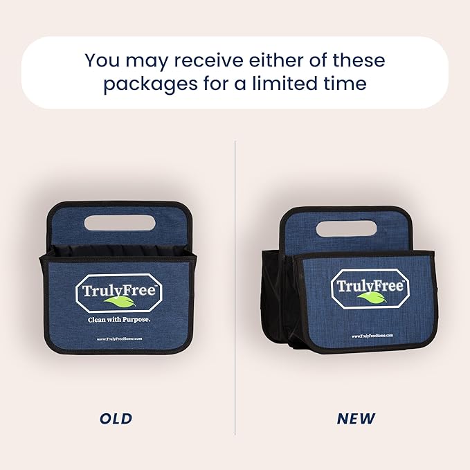 Truly Free Cleaning Caddy - Durable Organizer w/Handle for Cleaning Supplies, Storage for Kitchen & Bathroom Essentials, Multiple Compartments - Fits 6 Spray Bottles, 2 Squirt Bottles, Refill Pouches