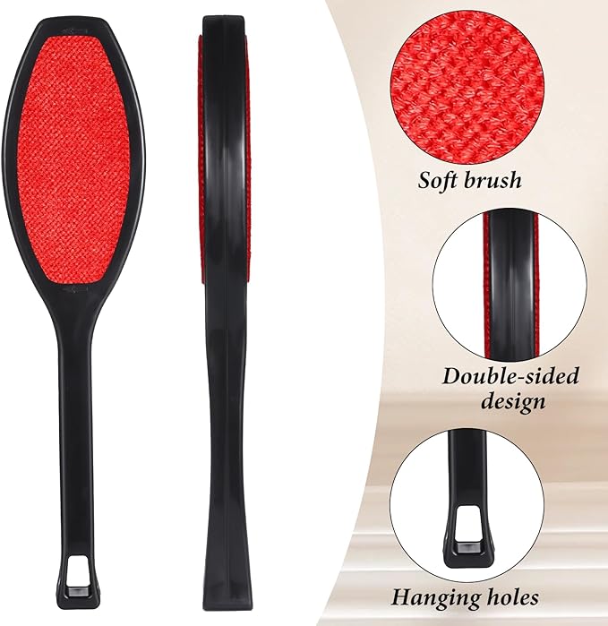 2 Pack Double-Sided Lint Brushes Reusable Lint Remover Brushes for Clothes 2 Sided Pet Hair Remover Washable Clothes Hair Roller Cleaning Brush for Sheet Carpet Furniture Fabric